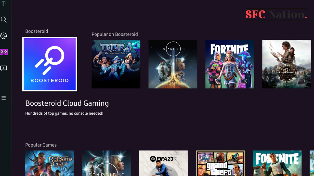 Boosteroid Cloud Samsung Gaming Hub